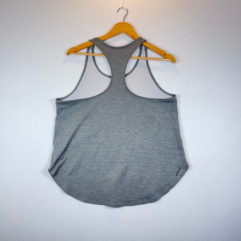 Adidas Womens Large AEROREADY Gray Racerback Tank Top Mesh Lined Workout Yoga - Picture 6 of 9